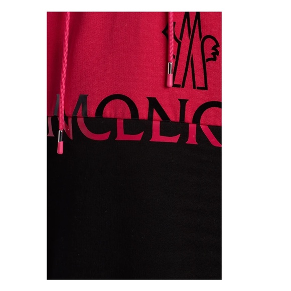 Moncler Colorblock Split Logo Cotton Hoodie - Picture 4 of 5